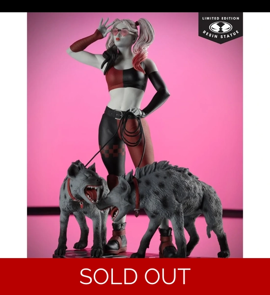 Harley Quinn Red, White & Black W/Hyenas 1/10 Resin Statue